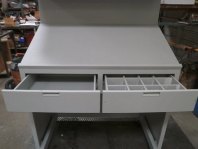 Custom Gray Design Storage/Workbench Unit Furniture 47 1/2" x27"X95" Wheels
