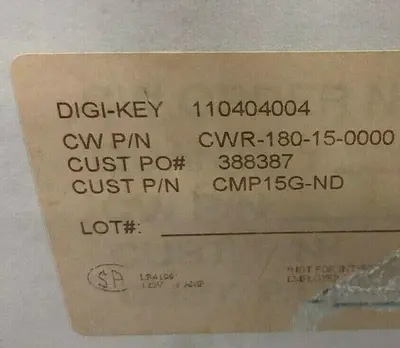 DIGI-KEY CWR-180-15-0000 QTY 9