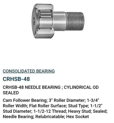 New | in-Stock CONSOLIDATED CRHSB-48 Bearings | Surplus Asset Holdings #1198232