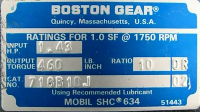 NEW BOSTON GEAR 718B10J GEAR REDUCER 10:1