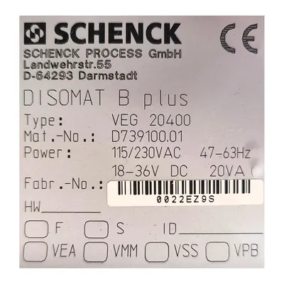 NEW SCHENCK ACCURATE SOLIDSFLOW 2000