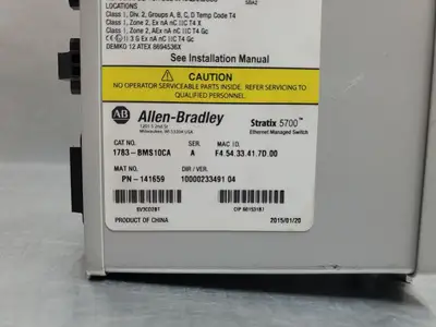 Used Allen-Bradley 1783-BMS10CA Stratix 5700 Managed Ethernet Switch Network Switches South Carolina US | Palmetto Automation #1539744