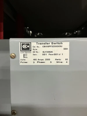Used EATON/CUTLER-HAMMER CBVISPF32000XSU Switchgears Ohio US | Equipment Recovery Corp. #1331281
