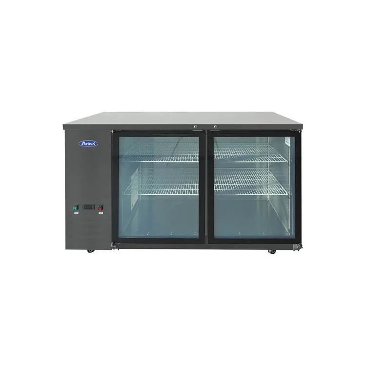 New | in-Stock Atosa New Atosa SBB59GGRAUS2 59" Back Bar Cooler w/ Glass Door Shallow Depth - Black Bottle Coolers Illinois US | Falcon Restaurant Supply #1375359