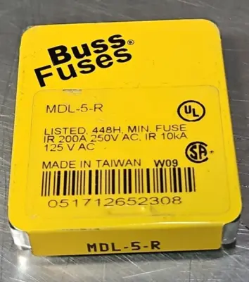 Cooper Bussmann MDL-5-R Buss Small Dimension Fuse Lot Of 20 loc4E4