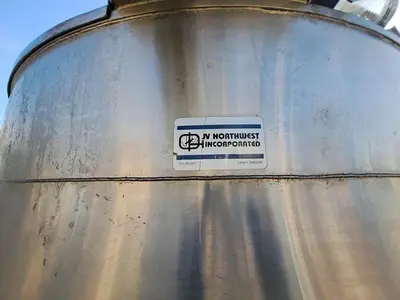 Tank, 1,300 Gallon, 316 Stainless Steel, Dish Bottom, JV Northwest, #5991311