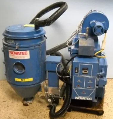 Used NOVATEC MD-25A S/N: 3-2822-0926. SUGGESTED EXPOSURE SELECTION CHART: ABS 180 DEG 3-4 HOURS Hopper Dryers Texas US | Bamko Surplus Process Equipment #929143