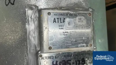 USED Atlas Industrial Manufacturing 157 Sq Ft Atlas Heat Exchanger, 304 S/S, 75/50