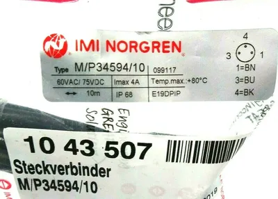 NEW NORGREN M /P34594 /10 CABLE MP3459410