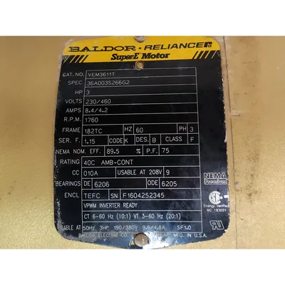 Used 3HP Speed Reducer w/ Baldor motor [5.73:1 ratio]