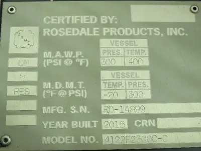 Rosedale 4-12-2F-2-300-CTEVNPBC Basket Strainer Bag Filter Vessel 12"X 4" 300psi