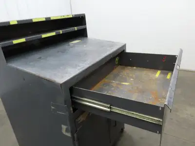 Strong Hold Extreme Duty 12 GA Shop Desk 1 Drawer Riser Shelf 36x28x54"