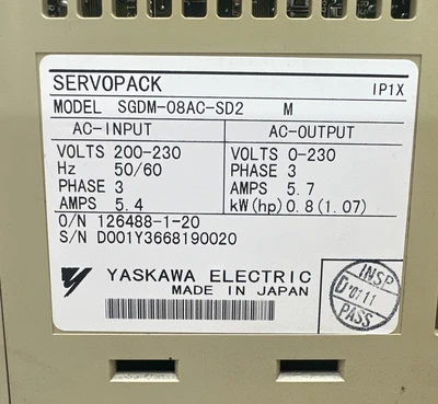 USED Yaskawa SGDM-08AC-SD2