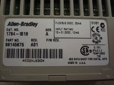 Allen Bradley 1794-IB16/A Flex I/O 24VDC Input A01 Used