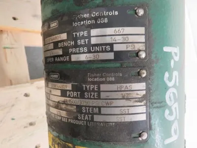Fisher control valve type HPAS, size 1 1/2"-1500, material WCB/316ss