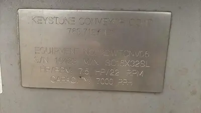 USED KEYSTONE CONVEYOR CORP. SC16X32SL