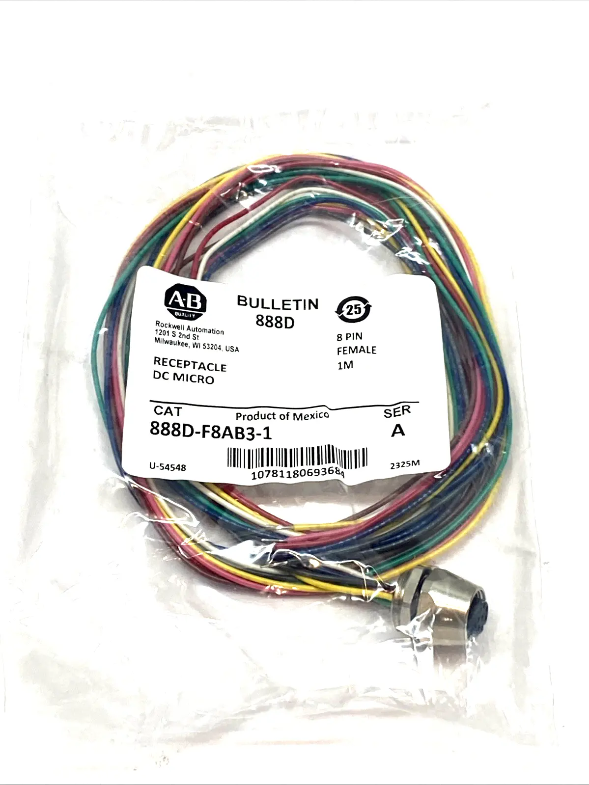 USED ALLEN BRADLEY MICRO RECEPTACLE 8-PIN