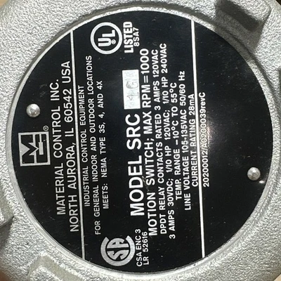 NEW Material Control Inc SRC-1G
