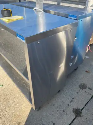 Used BK-Resources Used 48" BK Resources Stainless Steel Equipment Stand Cabinet With Shelves - SS277 Food Prep Tables Illinois US | Falcon Restaurant Supply #1375907