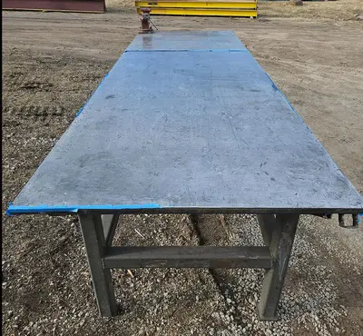 144" x 48" Heavy-Duty Steel Fabrication Table | 1" Thick Top | 35" Height