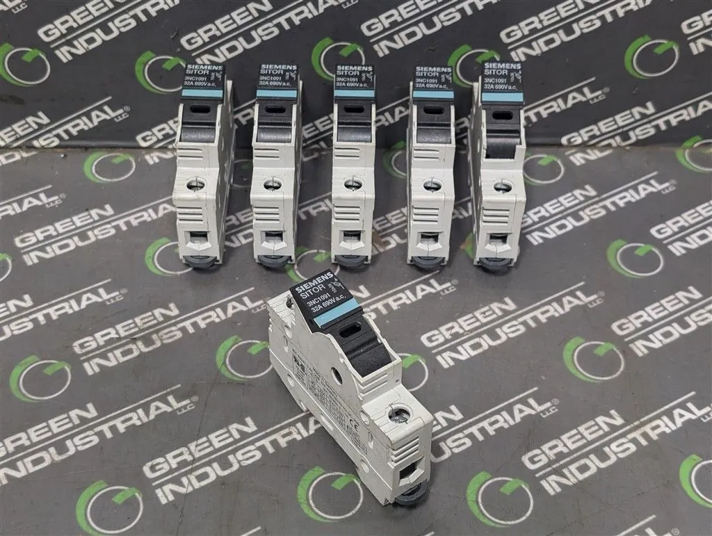 Lot of 6 SIEMENS 3NC1091 SITOR Fuse Holder Modules 32A 690VAC Used