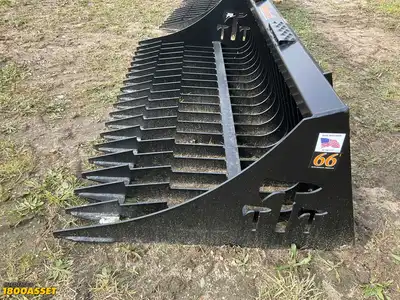 New Tomahawk 66” Rock Bucket, Universal Skid Steer Quick Attach