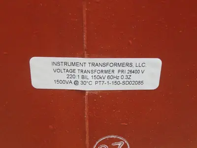 New | in-Stock INSTRUMENT TRANSFORMERS PT7-1-150-SD02085 Transformers Texas US | Aucto #1307234