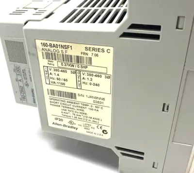 USED ALLEN-BRADLEY SER. C DEVICENET PRESET SPEED CONTROLLER 0.5HP 0.37KW