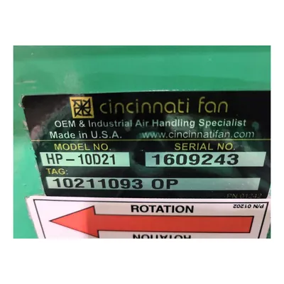 NEW CINCINNATI FAN HP-10D21