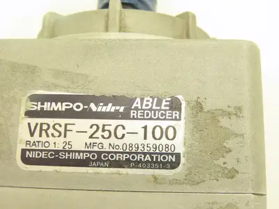Nidec-Shimpo VRSF-25C-100 Able Reducer 25:1 Female 8mm-In Drive-20mm Keyed Shaft