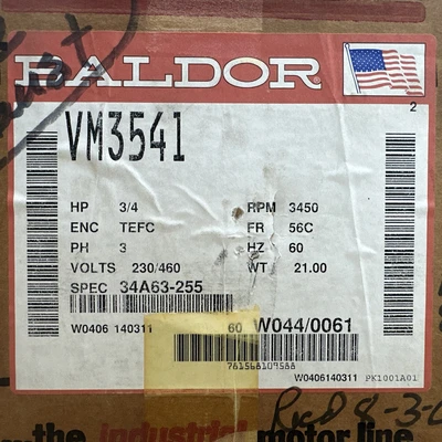 New | in-Stock Baldor VM3541 A.C. Motors Indiana US | J&J Industrial Supply #1542794