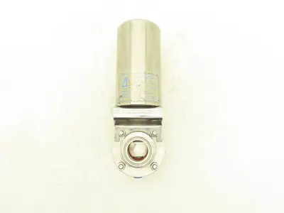 AJC10B-7-4-15-20 2-Way Sanitary Butterfly Valve 1.5" Pneumatic Air Actuated 304L