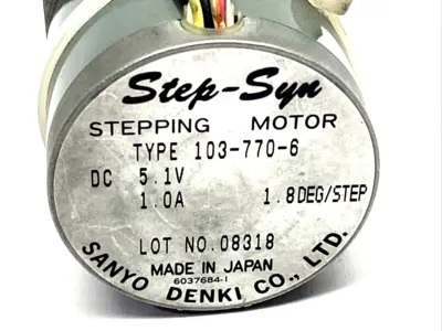 Used Sanyo Denki Step-Syn Stepping Motor 1.8° Step 5.1VDC 1.0A Motors (misc) Michigan US | Maverick Industrial Sales #1395655