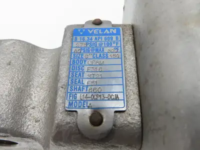 Velan 6" Stainless Butterfly Valve Air Operated Hytork 1125 Actuator Positioner
