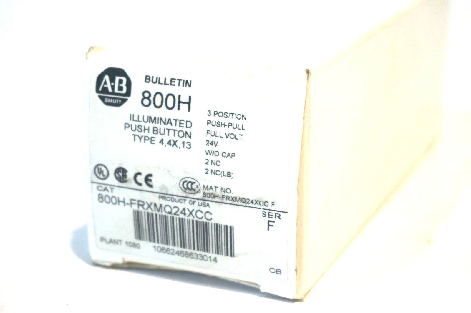 NEW ALLEN BRADLEY 800H-FRXMQ24XCC PUSHBUTTON SER.F 800HFRXMQ24XCC