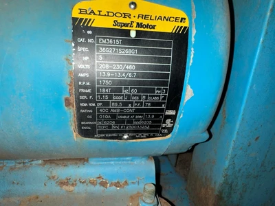 1.5x1.5 Tuthill-Kinney KLRC-75-FA2 Liquid Ring Vacuum Pump, 5 HP