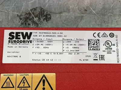 Used SEW EURODRIVE MC07B00225A34S0 Variable Speed Drives Ohio US | HGR 24 #1263304