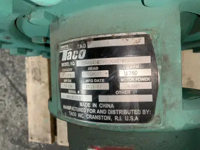 Used 2019 TACO INC TS060412UM0DA3B2M000000 Pumps Ohio US | HGR 24 #1764672
