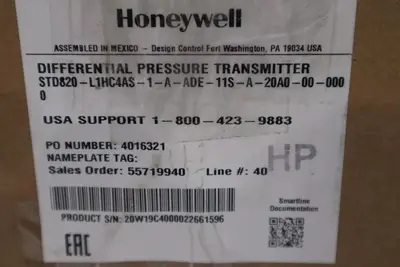 NEW Honeywell STD820-L1HC4AS-1-A-ADE-11S-A-20A0-00-0000 Transmitter STOCK 4591