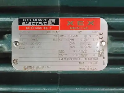50 hp, 460 volts, 1775 rpm, 326LP Electric Motor