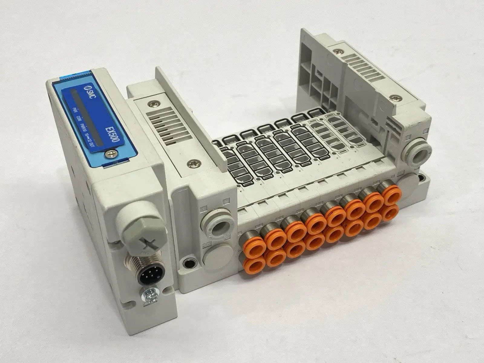 SS5Y3-10SA3N-08BS-N7 | SMC  Pneumatic Valve Manifold 8-Station EX500-S103 - Used