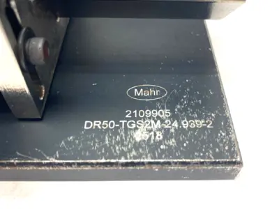 USED MAHR DIMENSIONAIR 2-JET AIR RING GAUGE W/ GUIDE CHUTES & BASE PLATE