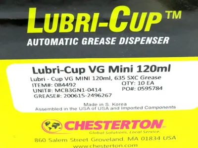 NEW BOX OF 10 CHESTERTON 084492 635 SXC GREASE LUBRICUP VG MINI 120ML IP68