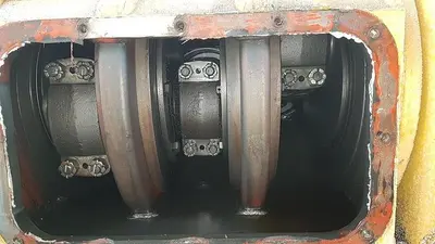 USED OILWELL SUPER 48 4.5X8 TRIPLEX WELL SERVICING REVERSING MUD PUMP