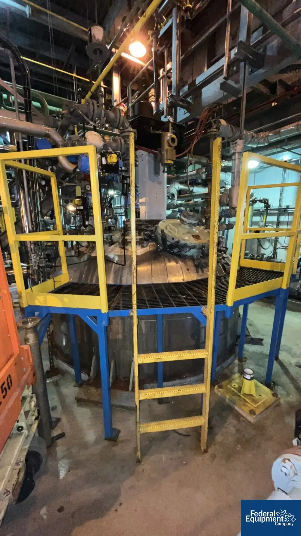USED 3V Tech 5,000 Gal 3V Tech Glass Lined Reactor, 100/125#
