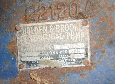340 LPM Holden Brook M/S Centrifugal Pump  7.5kw