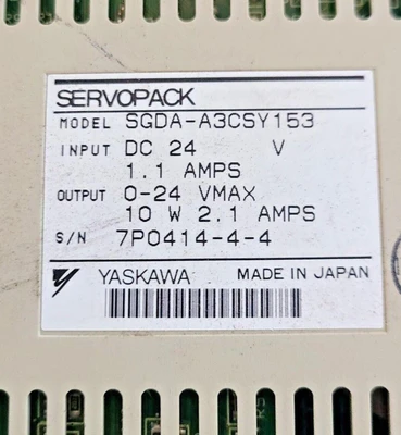 Used Yaskawa A3CSY153 Servo Drives California US | Amiron Machinery #743419