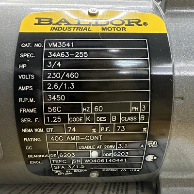 New | in-Stock Baldor VM3541 A.C. Motors Indiana US | J&J Industrial Supply #1542794