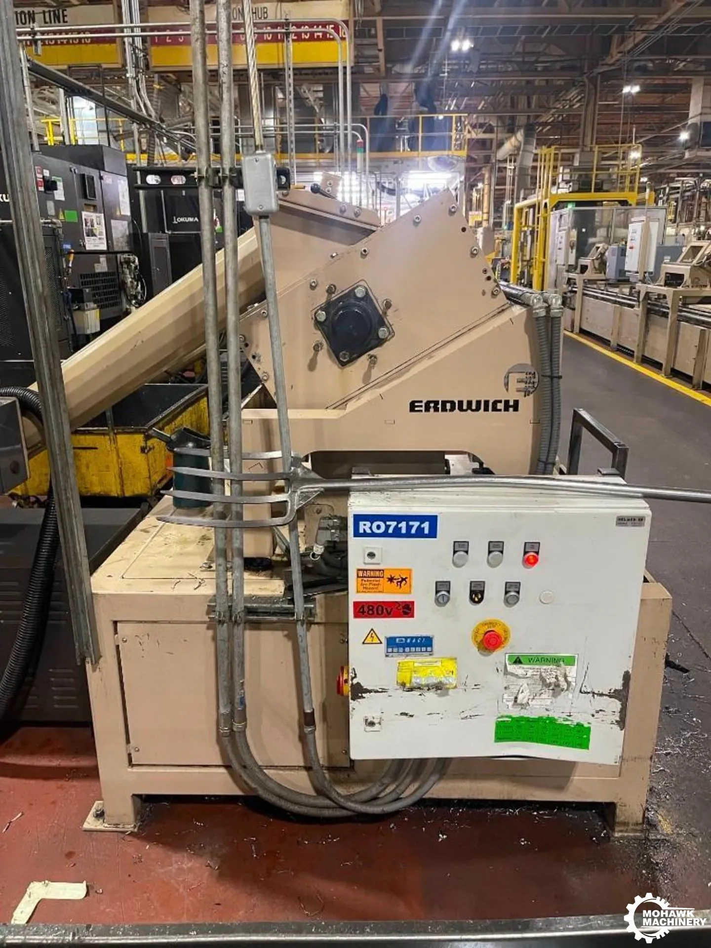 7.5 HP ERDWICH “M600/1-400” TABLE-MOUNTED SINGLE-SHAFT SHREDDER - 15.75” X 19.7” MAXIMUM CUTTING UNIT SIZE - ROTOR/STATOR CUTTING SYSTEM