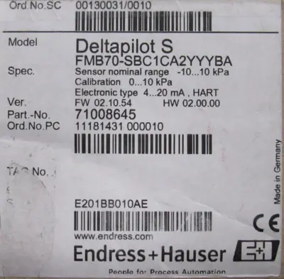 NEW ENDRESS HAUSER FMB70-SBC1CA2YYYBA PRESSURE TRANSMITTER FMB70SBC1CA2YYYBA